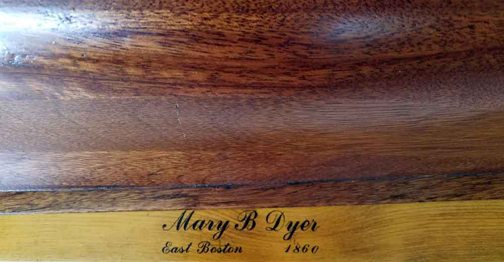 HALF HULL MODEL
OF THE GRAND BANKS SCHOONER "MARY B DYER"