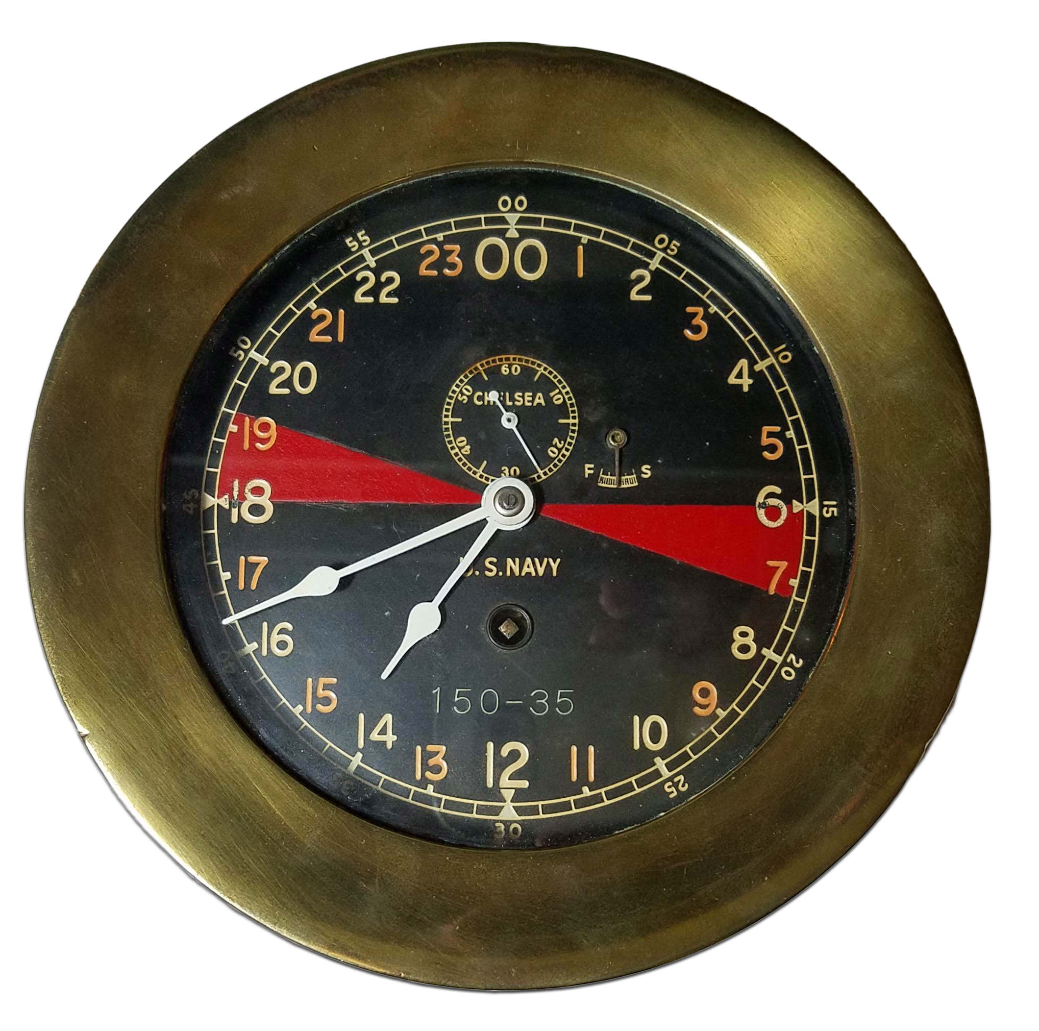 Chelsea WW II 24 black face clock image