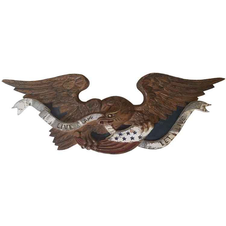 American Eagle Carving with Live & Let Live Banner