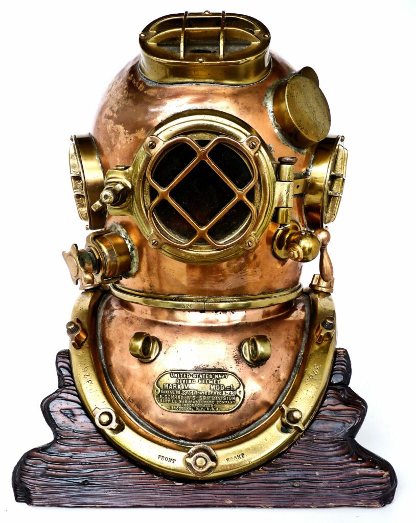 1943 SCHRADER U.S. NAVY MK V DIVING HELMET