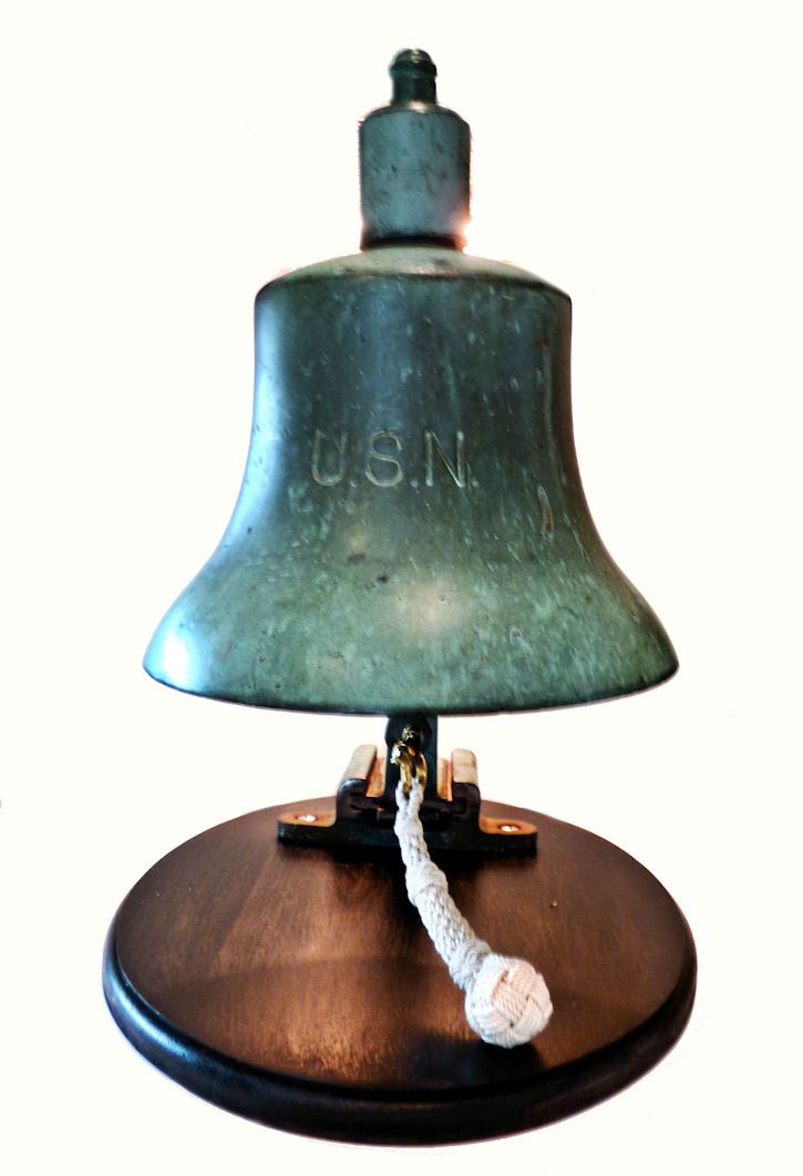 Vintage 1938 USN United States Navy Brass Nautical Ship Boat Bell Pre WWII  