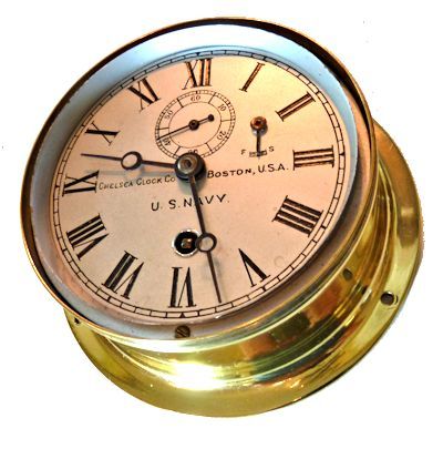 WWII Navy clock shown with bezel off><table 

 cellSpacing=3 

 borderColorDark=gray 

 width=
