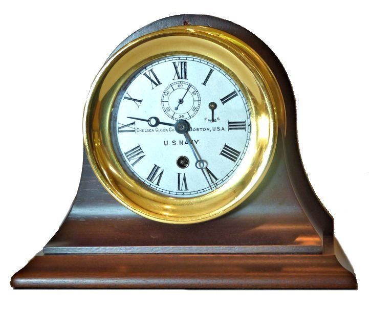 Chelsea WW I Navy clock on optional Chelsea stand image