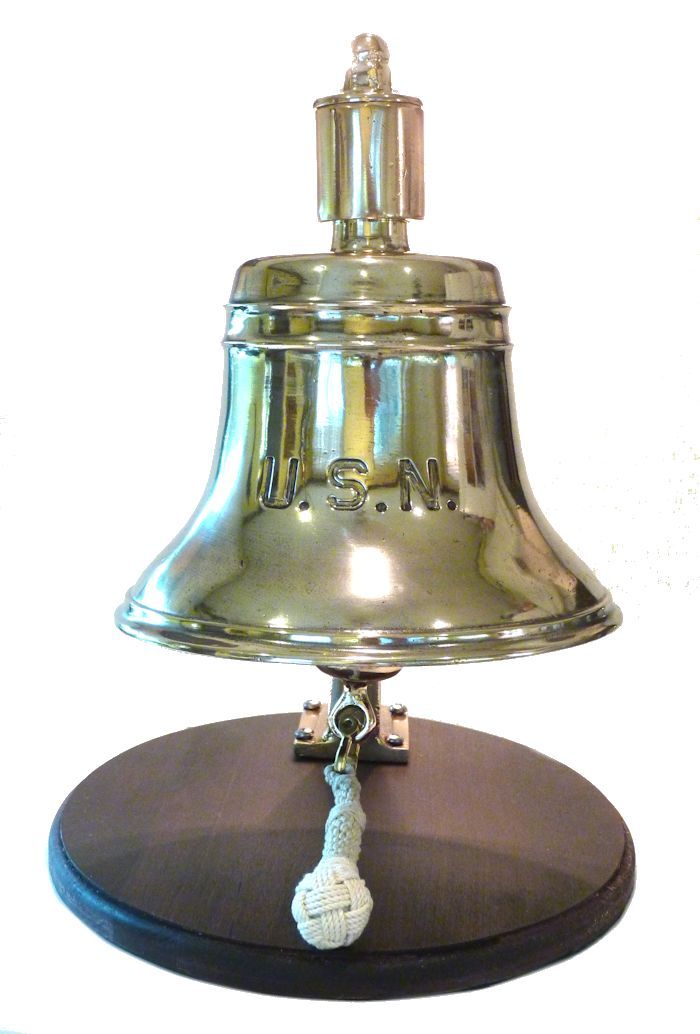 front view of early Navy foredeck bell image