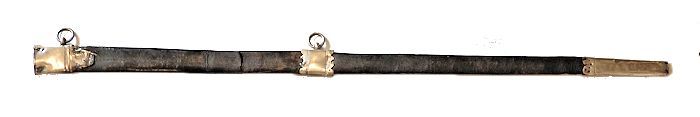 scabbard has two suspension rings, but is broken in middle image