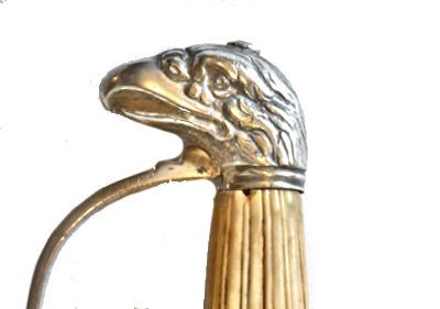 close-up of eagle head pommel image