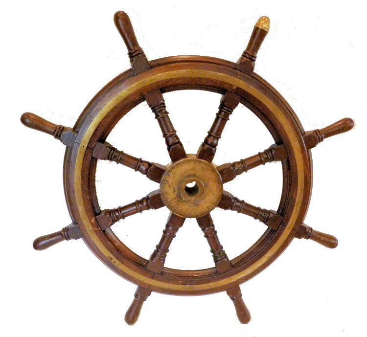 Back of ship's steering wheel image