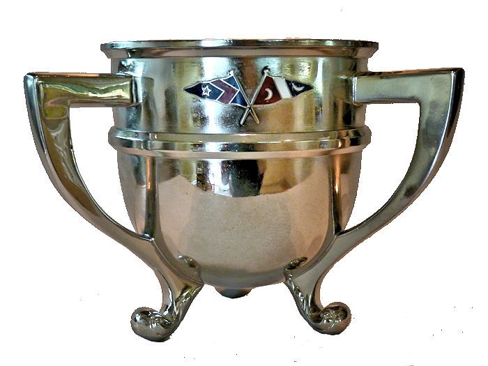 Front of trophy with crossed yacht club burgees image