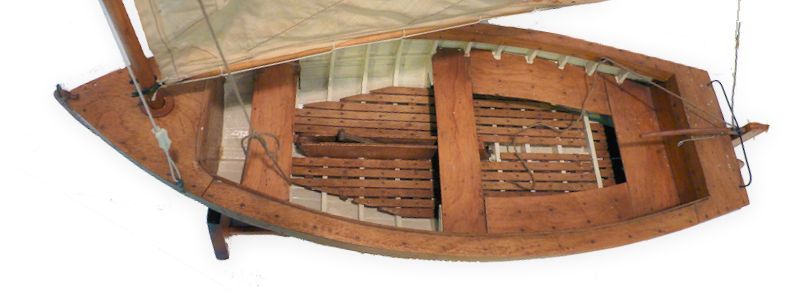 Overhead view of lapstrake dinghy model image