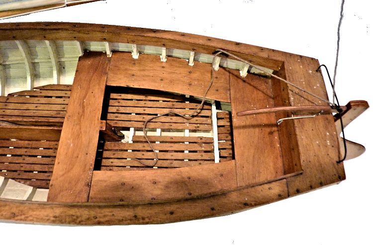 Cockpit of lapstrake dinghy model image