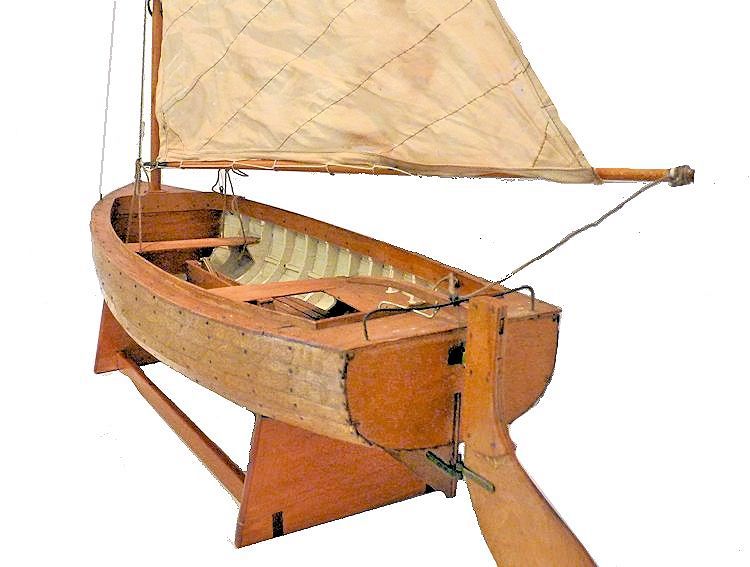 Stern view of lapstrake dinghy model image