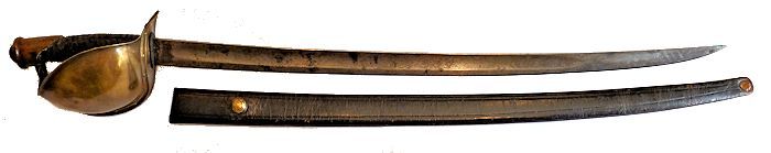 M 1862 cutlass shown over obverse side of scabbard image