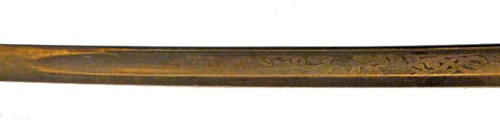 Ames M 1852 sword blade reverse detail of center section image