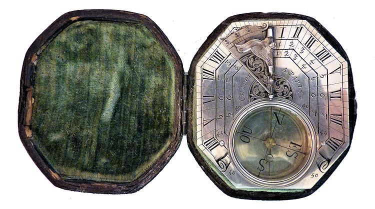 Chapotot Butterly sundial in its open case image