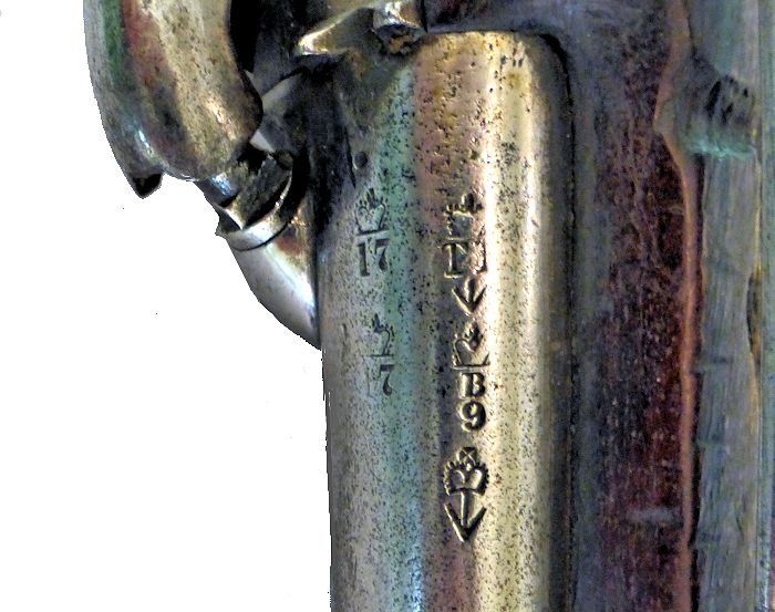 Markings on the barrel of the Admiralty sea service pistol image