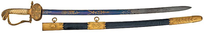 M1841 Naval Officers sword displayed over its scabbard image
