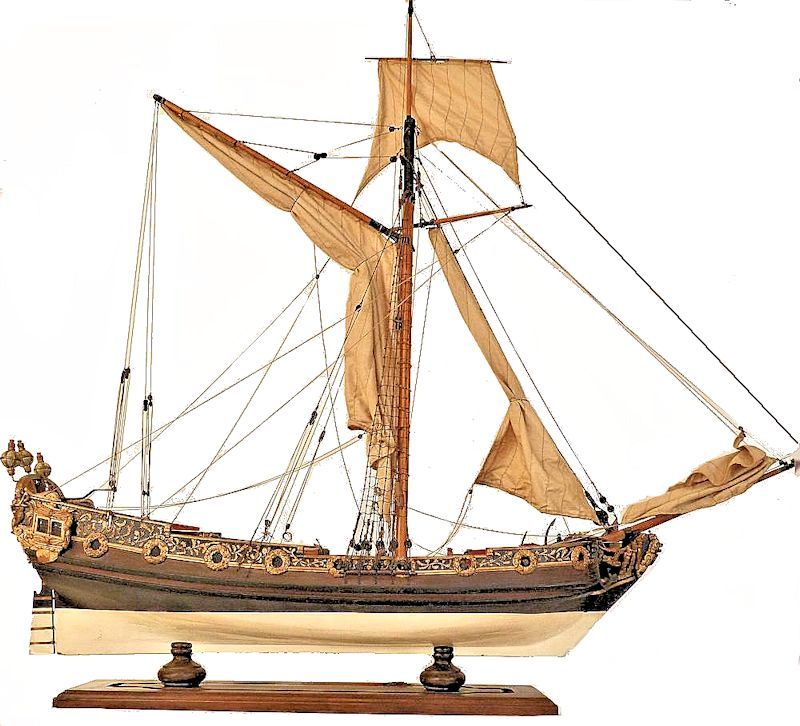 Starboard side view of the British Royal 8 gun cutter model image