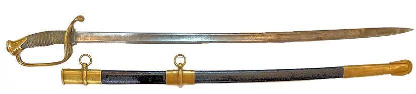 M1850 Conferate admiral sword displayed over its scabbard image