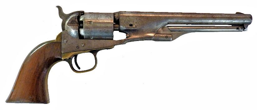 Reverse side Colt M 1861 Navy revolver image> <p style=