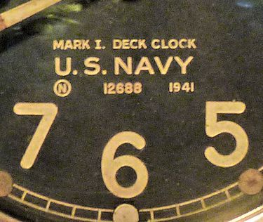 Markings on face of MK I Deck Clock image