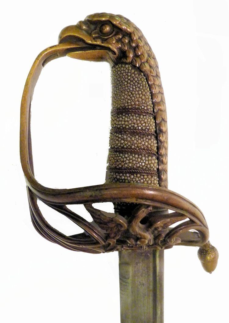 Obverse hilt of the naval officers eagle head sword Ca 1835 image