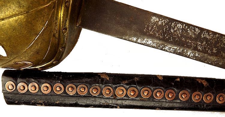 Confederate Navy M1860cutlass and scbbard rivets image
