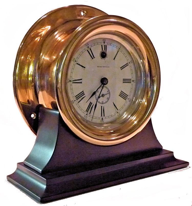 Partial rightside view of the Seth Thomas side wind clock image