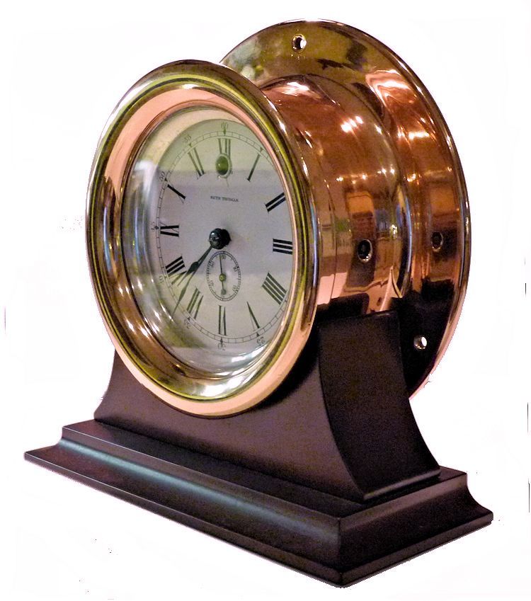 Partial leftside view of the Seth Thomas side wind clock image