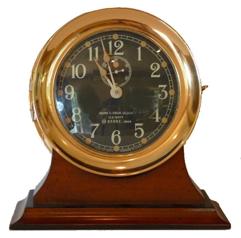 Front view of Seth Thomas WW II Navy MK I Deck Clock image