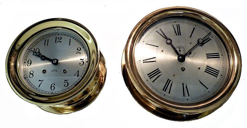 Comparative difference in size between a 6 inch and 8 inch clock image