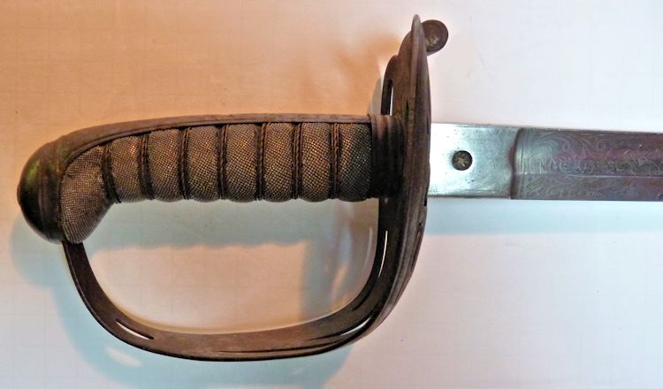 Civil War sword's obverse hilt image