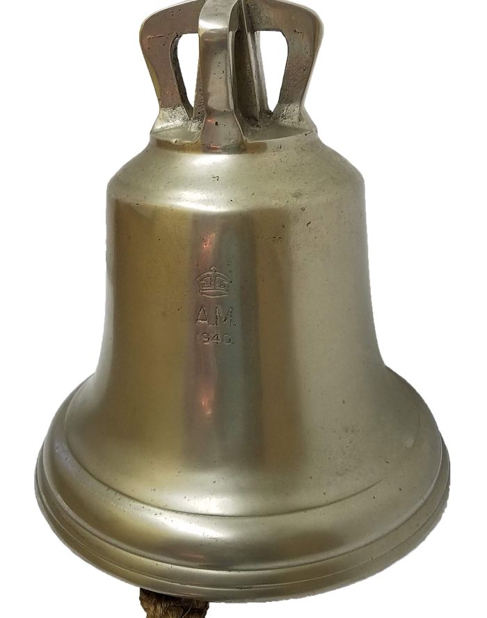 Vintage 1938 USN United States Navy Brass Nautical Ship Boat Bell Pre WWII