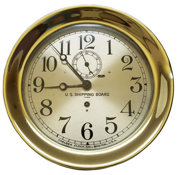 Beautiful 10 "Chelsea"U.S. Shipping Board Clock Dated 1915-1918