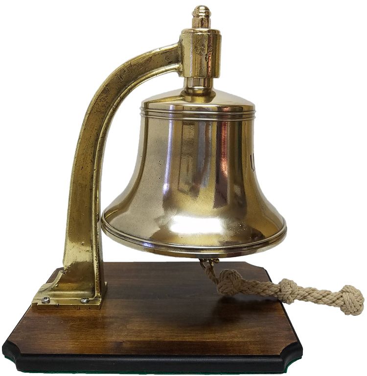 Vintage USN United States Navy Brass Nautical Ship Boat Bell WWII CLEAN  RARE