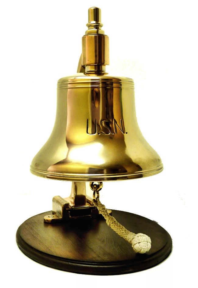Vintage US Navy Ship Bell - Henschel Co - 8 Diameter Brass Bell
