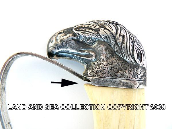 Close-up of Philadelphia silver eagle head sold in 2009 image