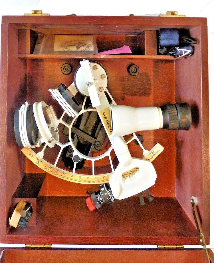Sextant in its case with lid open image