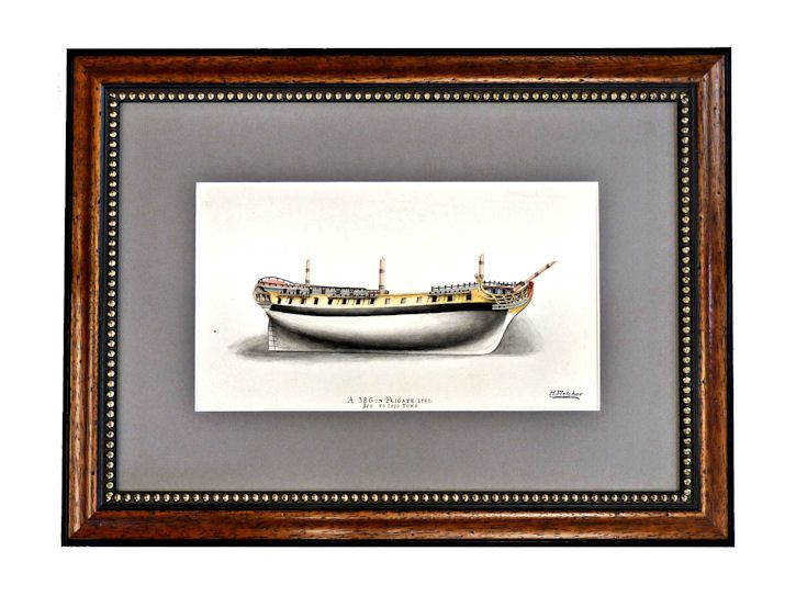 Watercolor Painting<br> Royal Navy 38 Gun Frigate