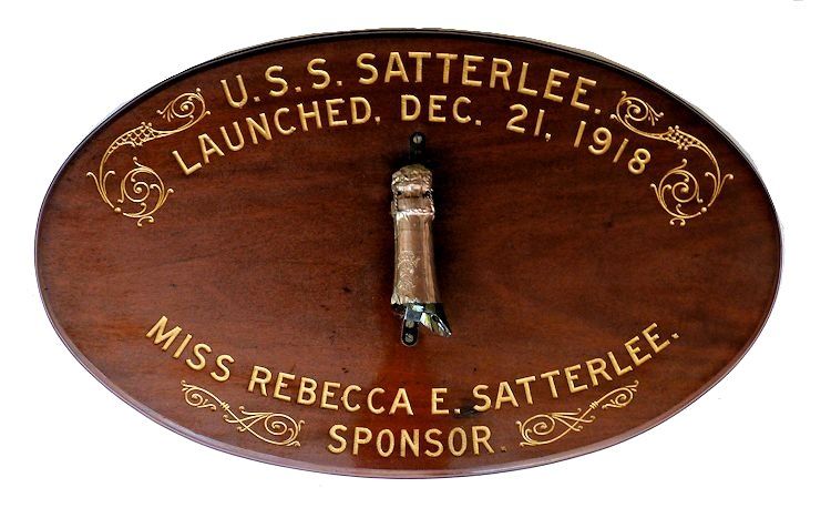 Commissioning plaque of USS Satterlee, DD 190 image