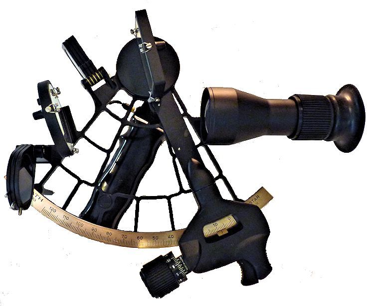 1984 Plath Navistar Classic sextant with 4 x 40 scope and Whole Horizon mirrior image