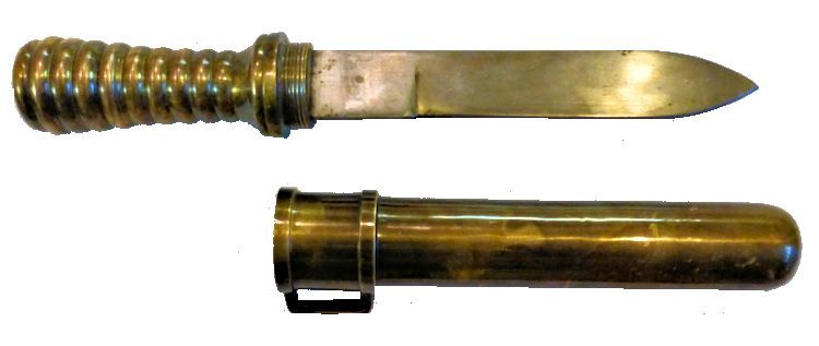French dive knife shown over scabbard image