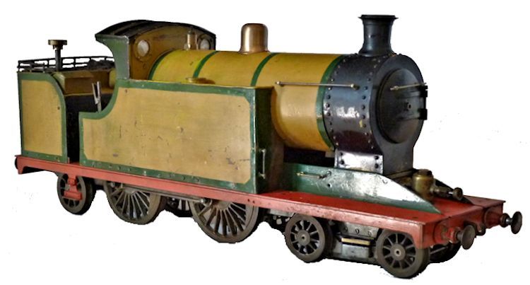 Front view of steam locomotive mage