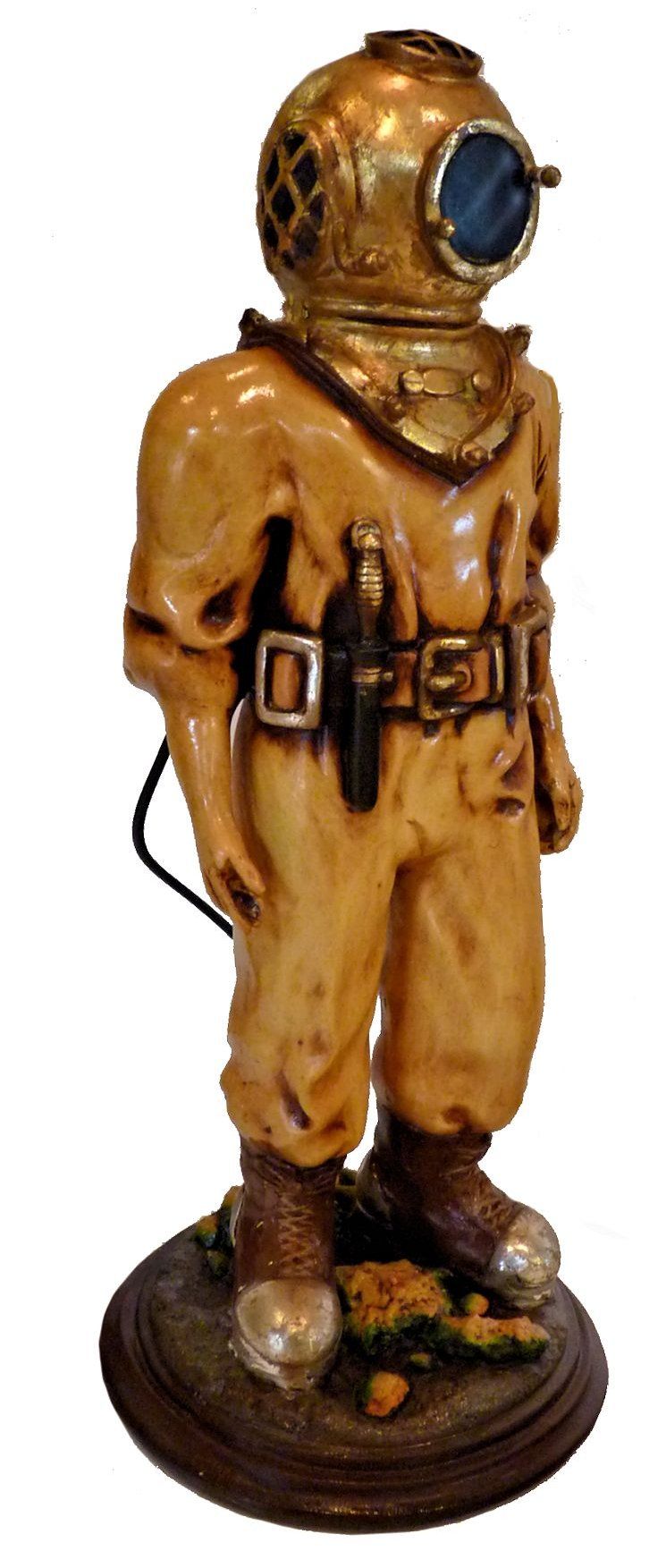 A three quarter view of the right side of the hard hat diver statue image