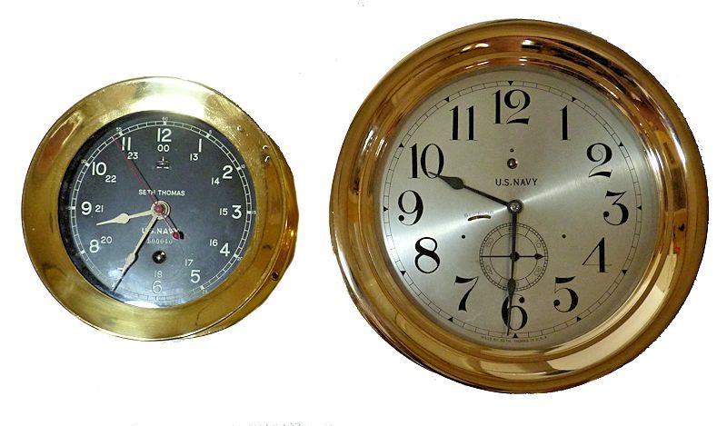 Comparative difference in size between a 6 inch and 8 inch clock image