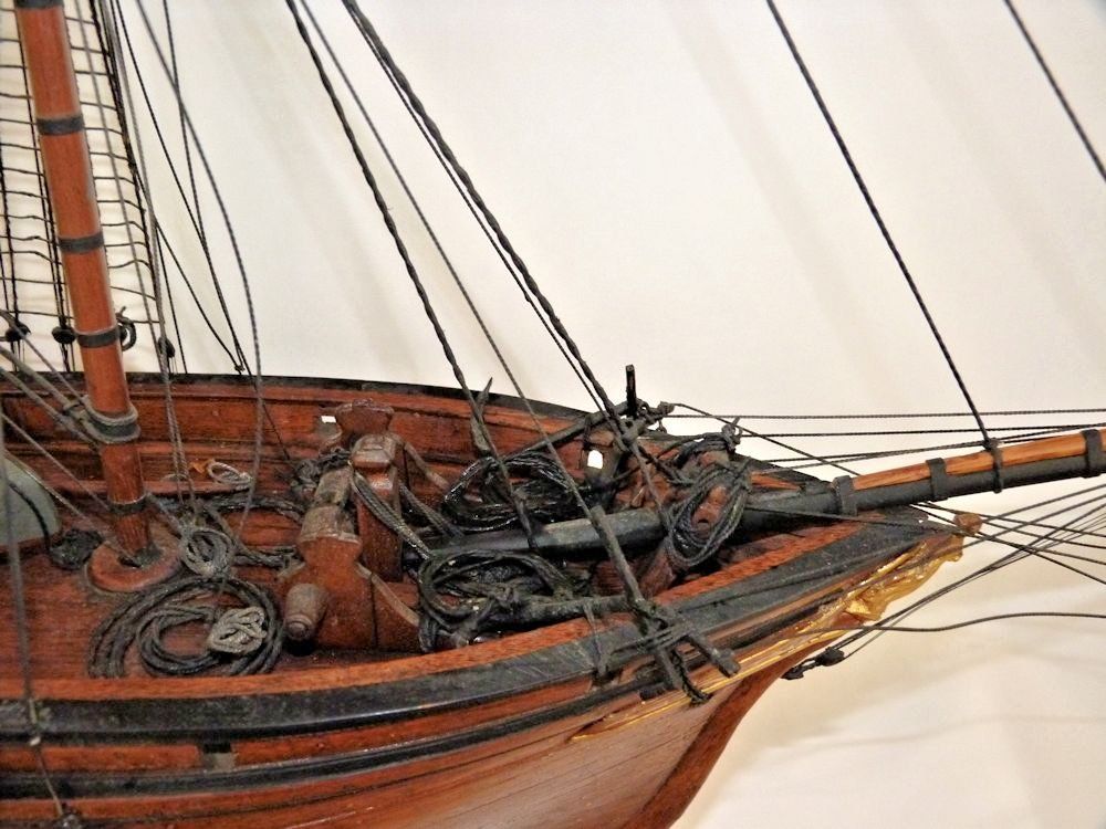 The foredeck showing the windlass and twin anchors image