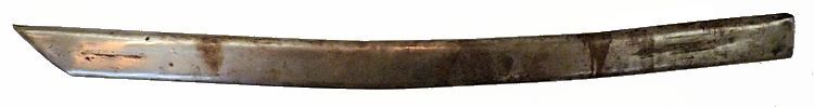 Reverse side of the French cutlass's metal scabbard image