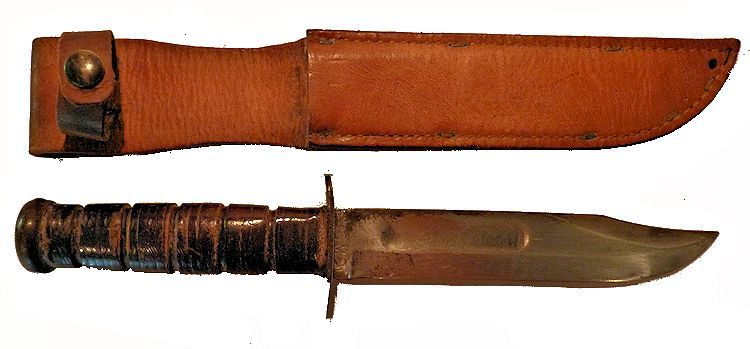Authentic Battle of Peleliu WW II knife and sheath image