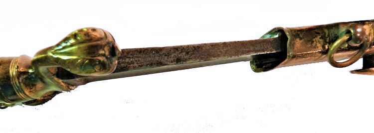 Looking down the spine of the horse head sword with Solingen marking image