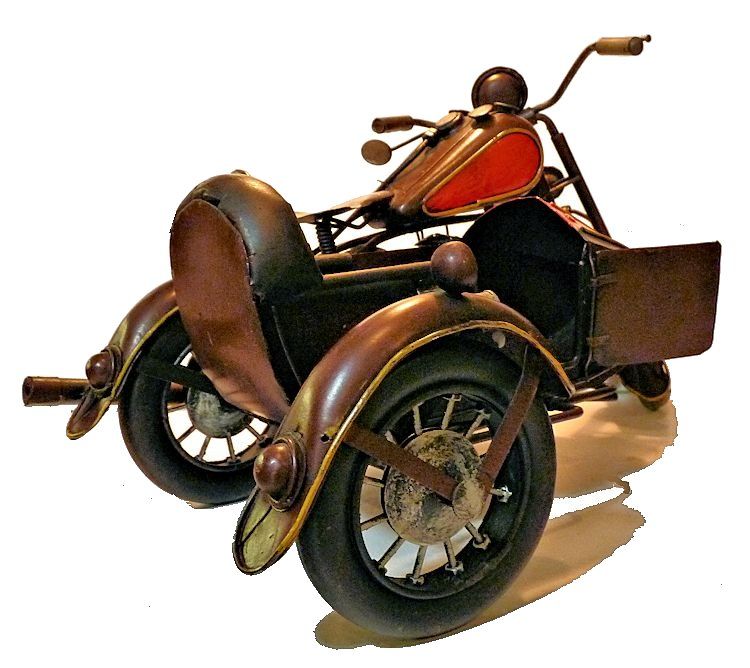 Looking from the back of vintage Indian Scout reproduction image