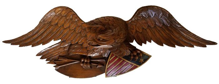 American eagle by Artistic Carving Co. in natural wood finish